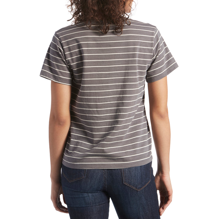 Mollusk Stripe Pocket T-Shirt - Women's Charcoal/Natural