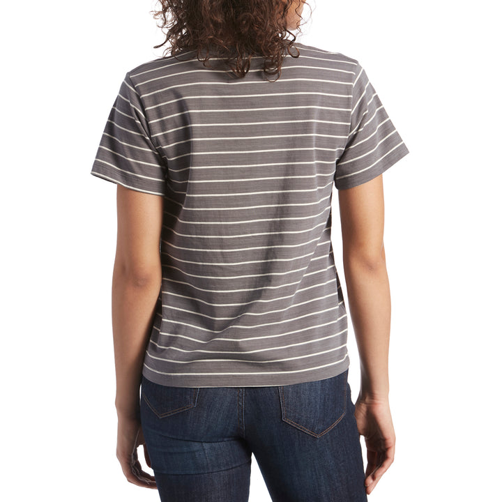 Mollusk Stripe Pocket T-Shirt - Women's Charcoal/Natural