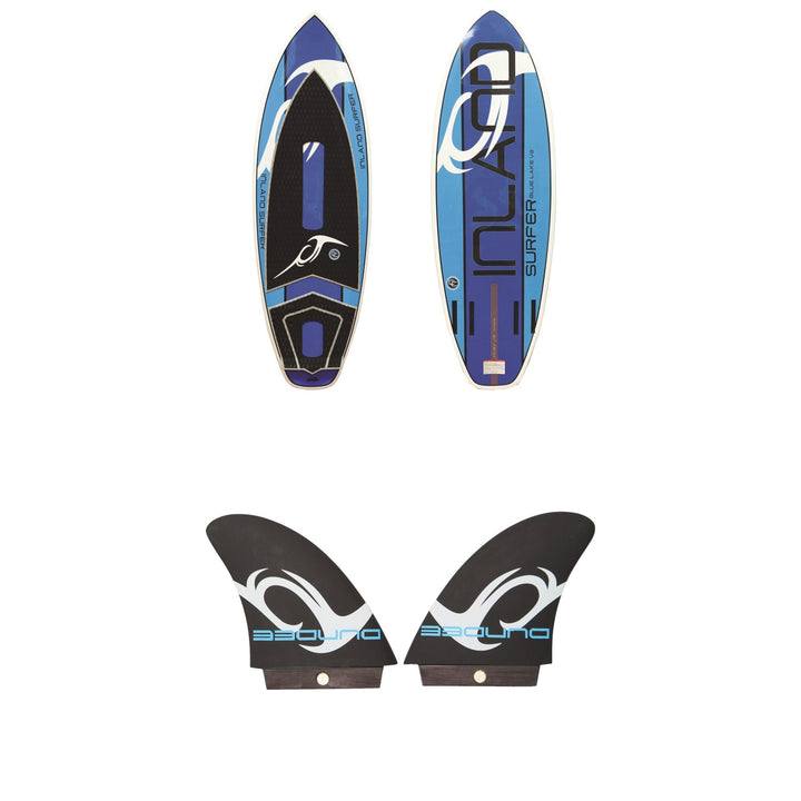 Inland Surfer Blue Lake V2 Wakesurf Board + Dundee 4.5'' Surf Fins