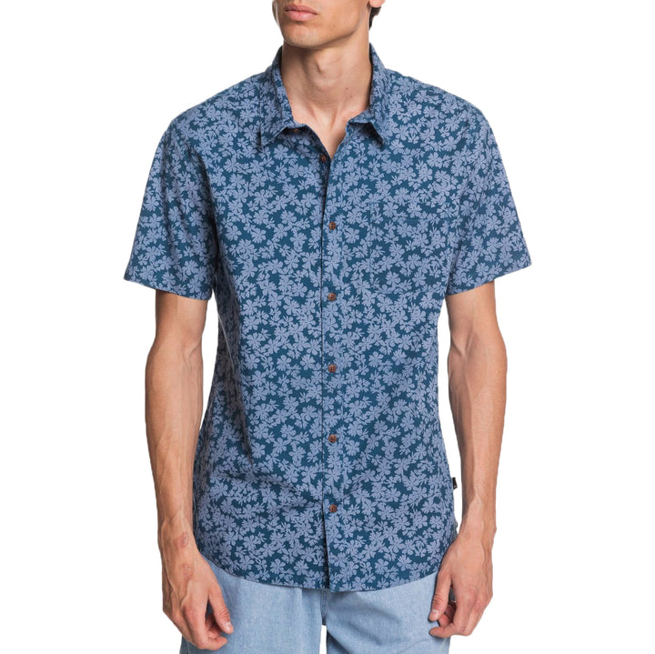 Quiksilver Dots Flower Short-Sleeve Shirt Majolica Blue Dots Flower