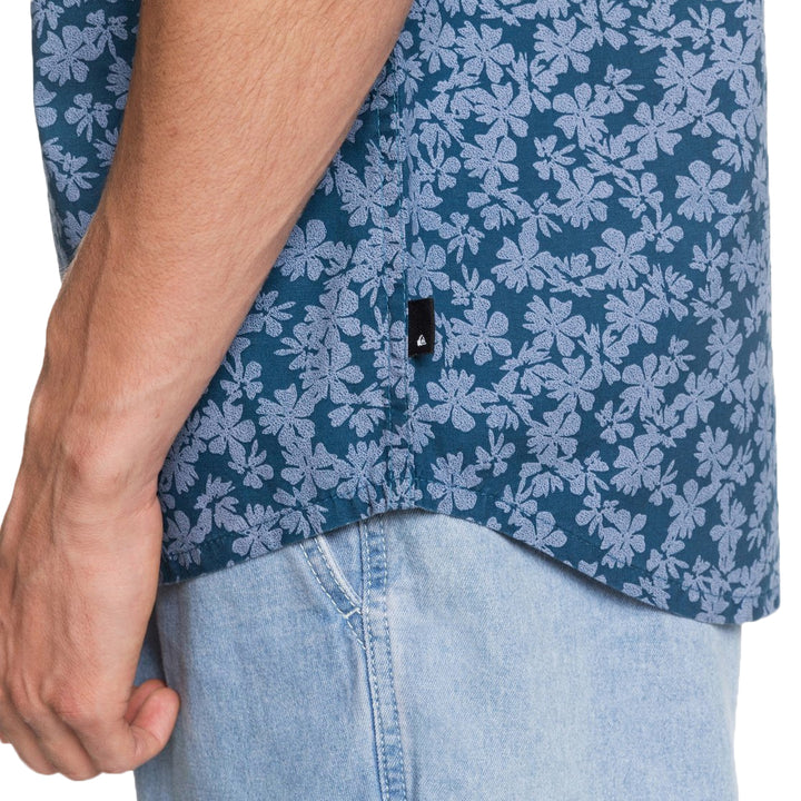 Quiksilver Dots Flower Short-Sleeve Shirt Majolica Blue Dots Flower