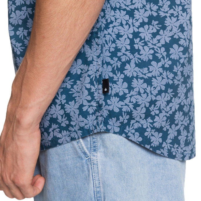 Quiksilver Dots Flower Short-Sleeve Shirt Majolica Blue Dots Flower