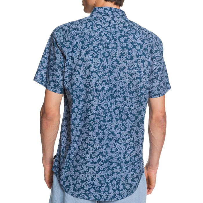 Quiksilver Dots Flower Short-Sleeve Shirt Majolica Blue Dots Flower
