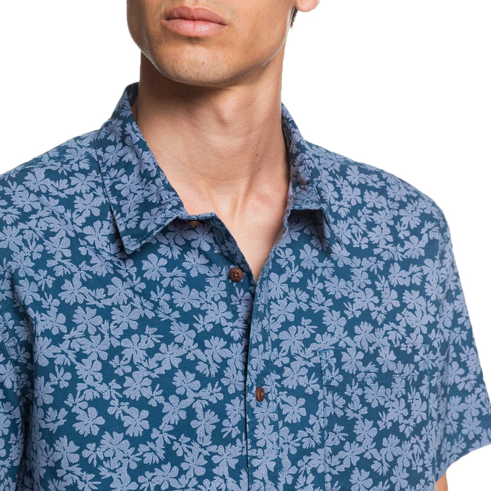 Quiksilver Dots Flower Short-Sleeve Shirt Majolica Blue Dots Flower