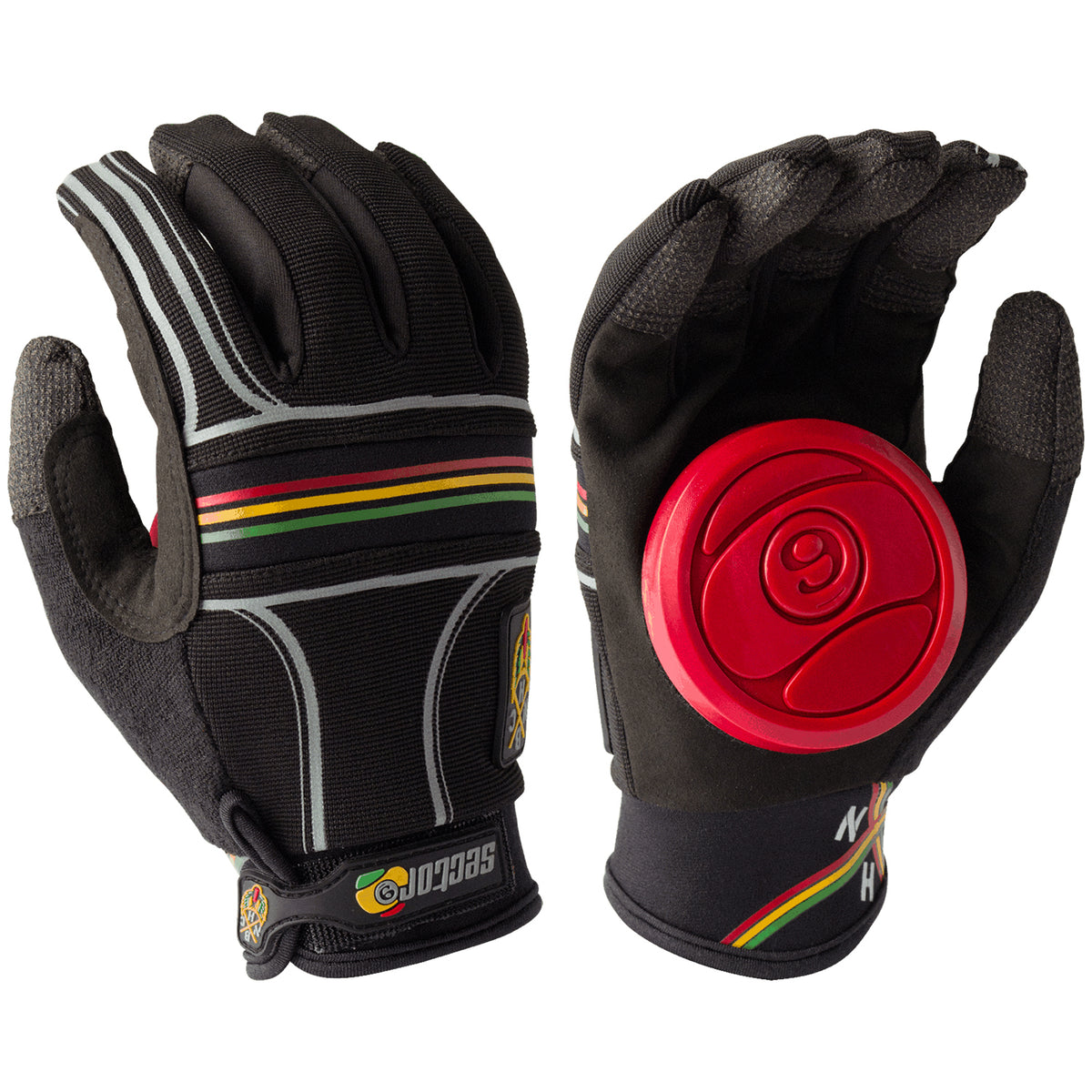 Sector 9 BHNC Longboard Slide Gloves Rasta