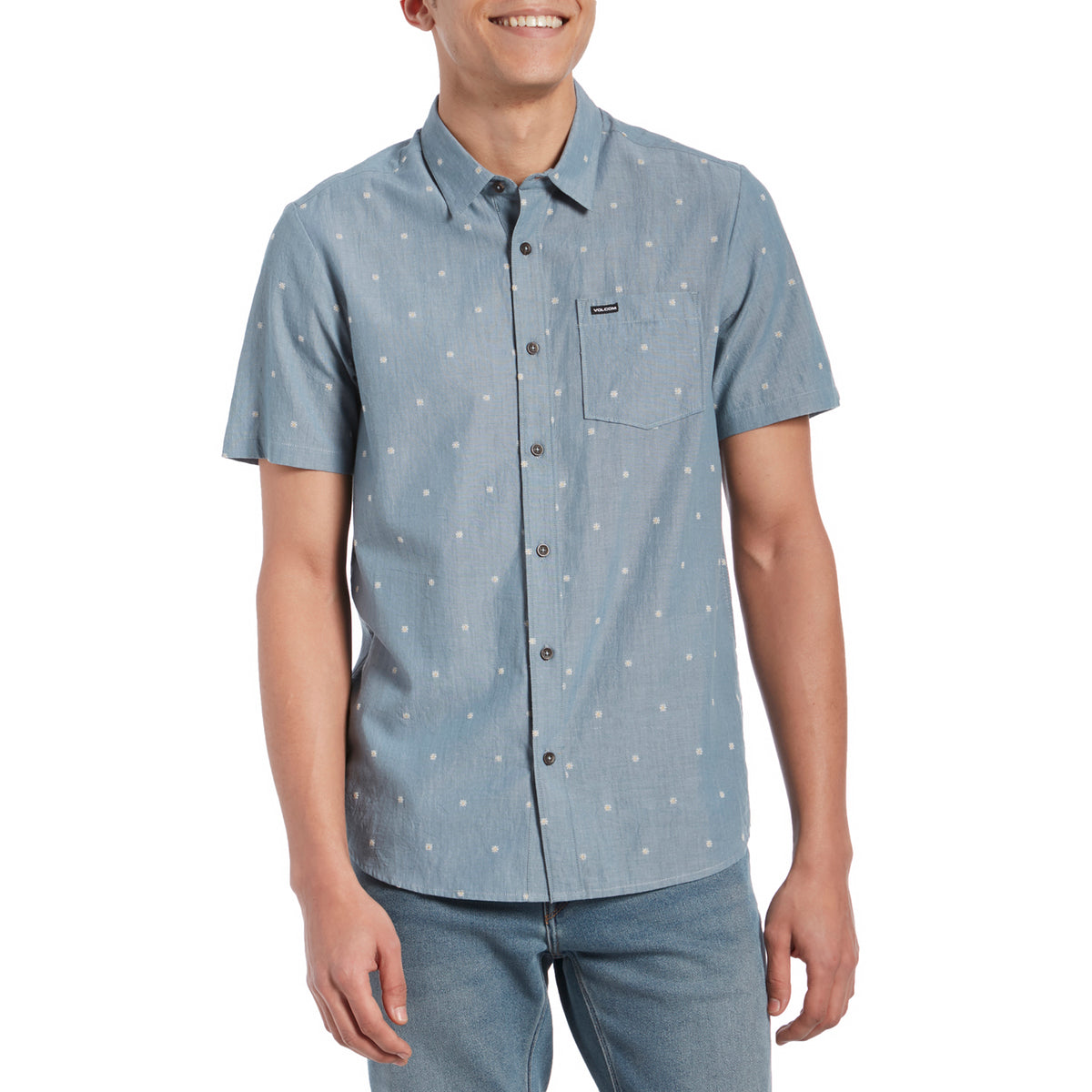 Volcom Archive Mark Short-Sleeve Shirt Stormy Blue
