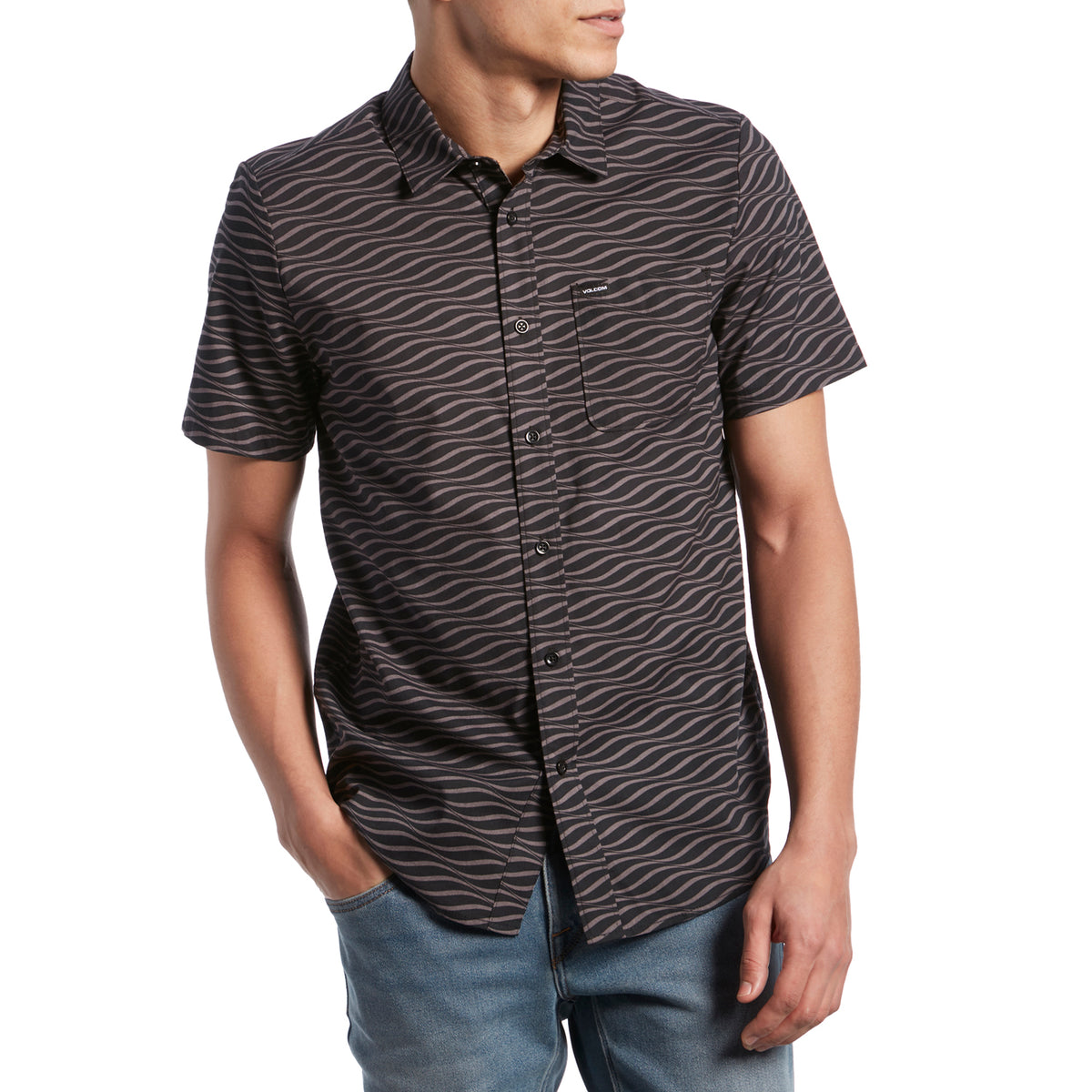 Volcom Levstone Vibes Short-Sleeve Shirt Dark Charcoal