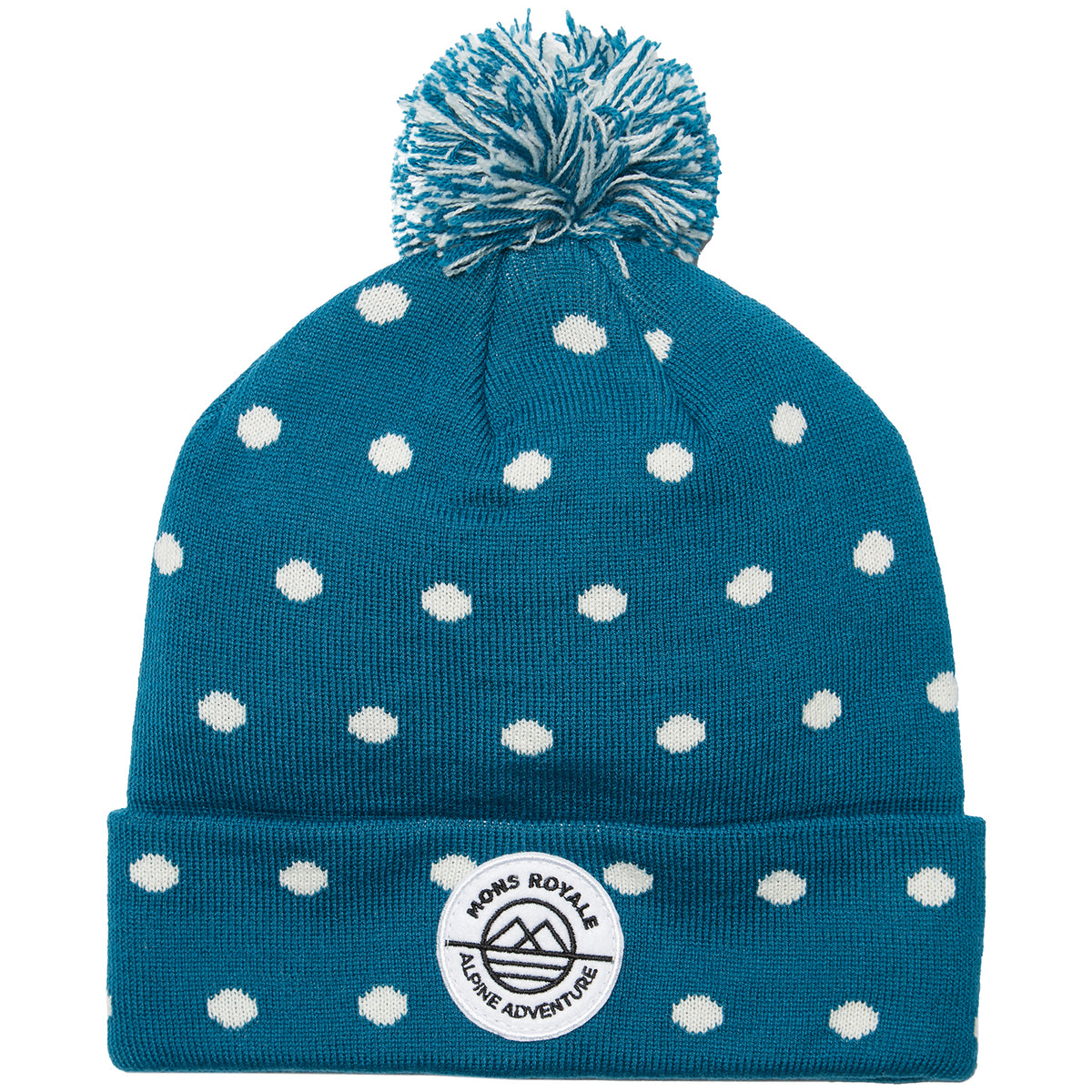 MONS ROYALE Pom-Pom Beanie Oily Blue/White