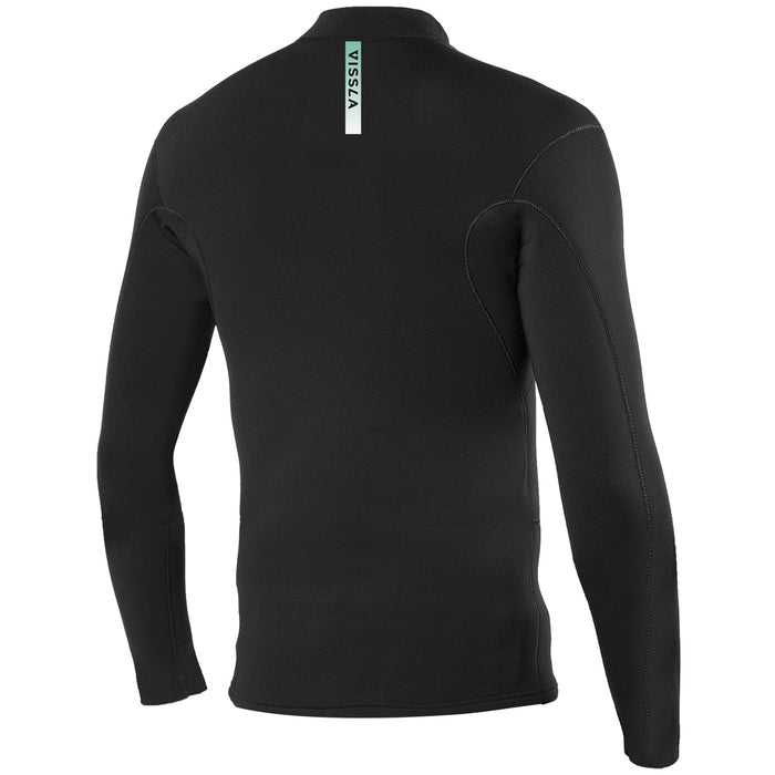 Vissla 2mm Front Zip Jacket Wetsuit Jacket Black With Jade