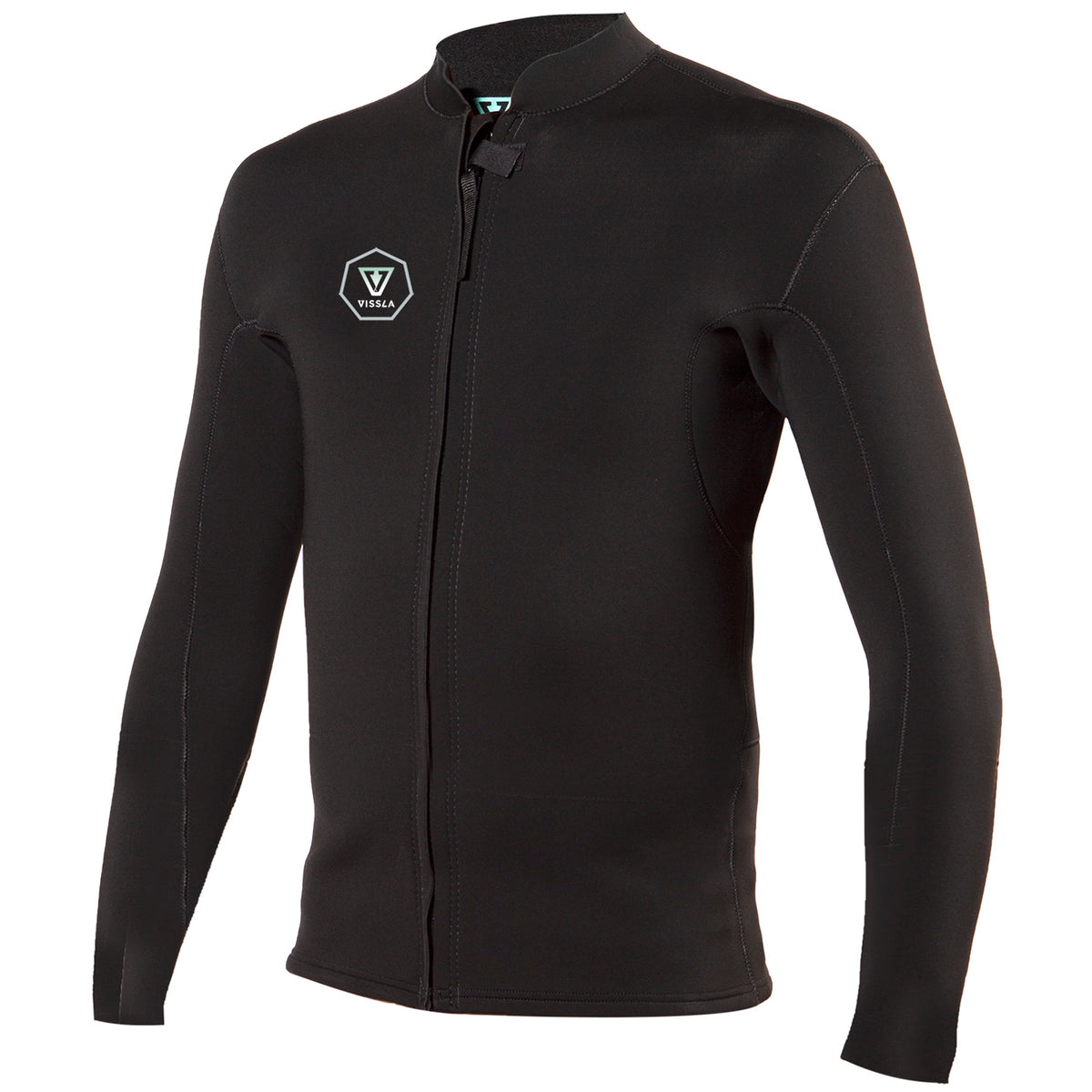 Vissla 2mm Front Zip Jacket Wetsuit Jacket Black With Jade