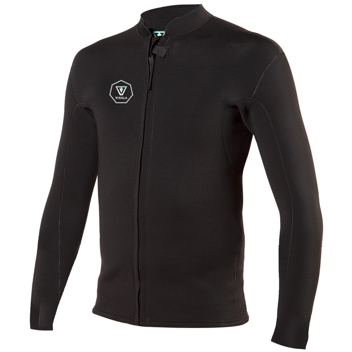 Vissla 2mm Front Zip Jacket Wetsuit Jacket Black With Jade