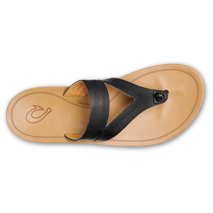 Olukai Kaekae Ko'o Sandals - Women's Black/Golden Sand