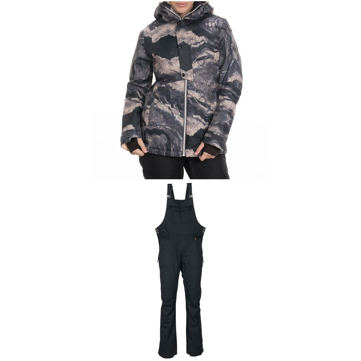 686 Rumor Insulated Jacket + 686 Black Magic Insulated Bibs - Women's