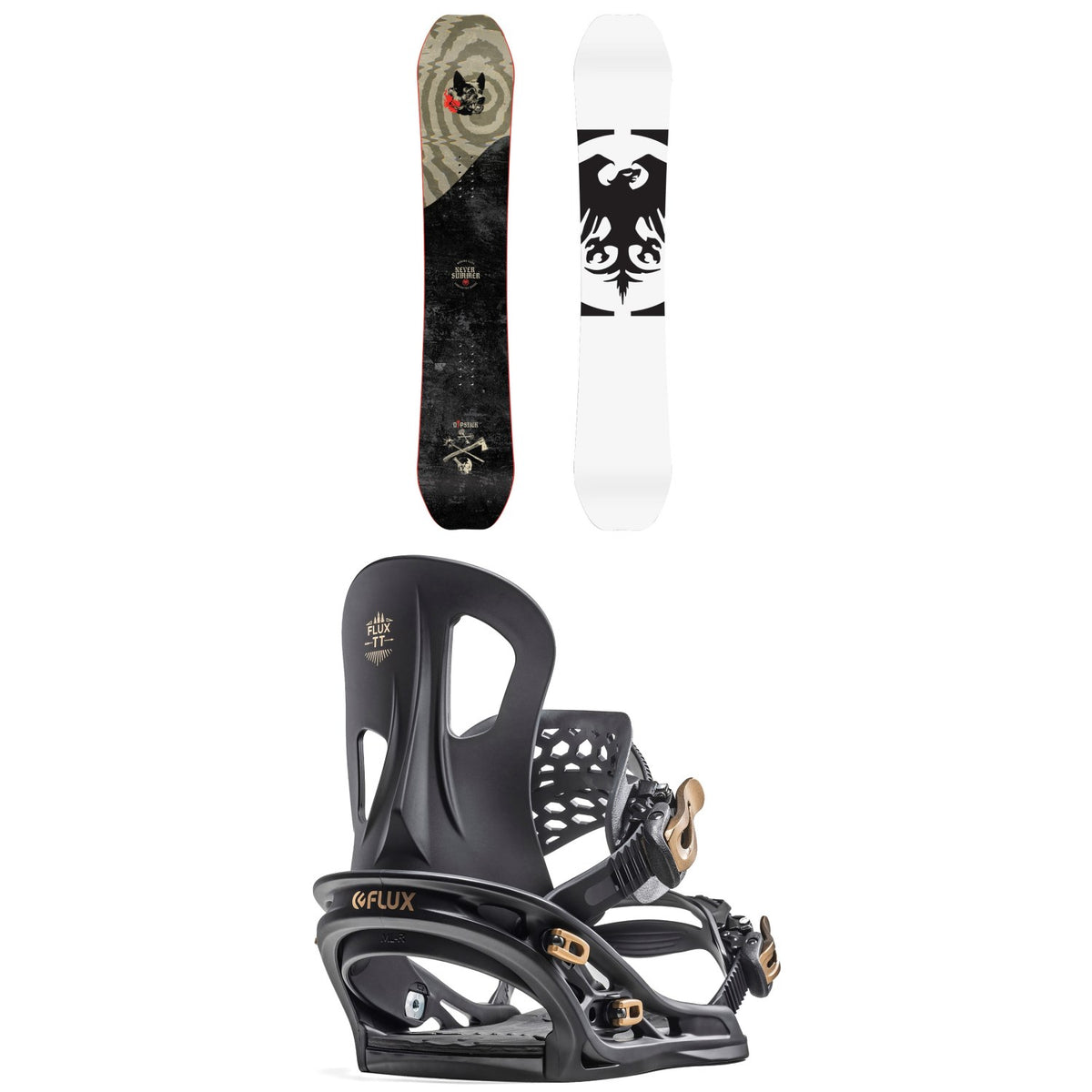 Never Summer Dipstick X Snowboard + Flux TT Snowboard Bindings 2020