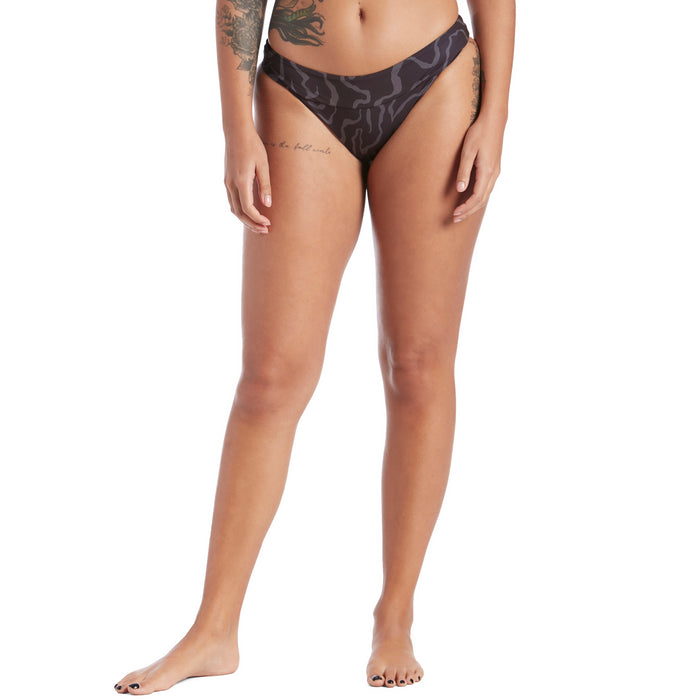 Patagonia Nanogrip Nireta Bikini Bottoms - Women's Tiger Tracks Camo Small: Ink Black