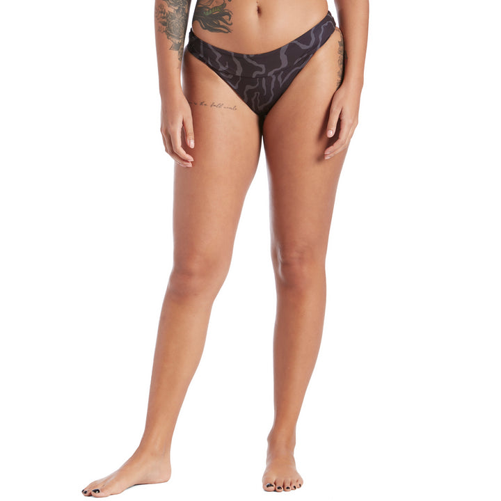 Patagonia Nanogrip Nireta Bikini Bottoms - Women's Tiger Tracks Camo Small: Ink Black