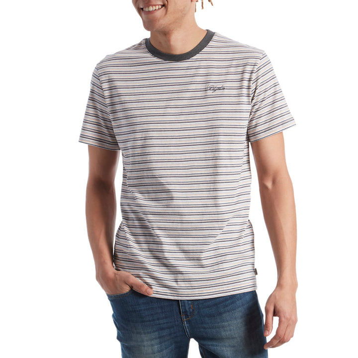 Rhythm Everday Stripe T-Shirt Stone Blue