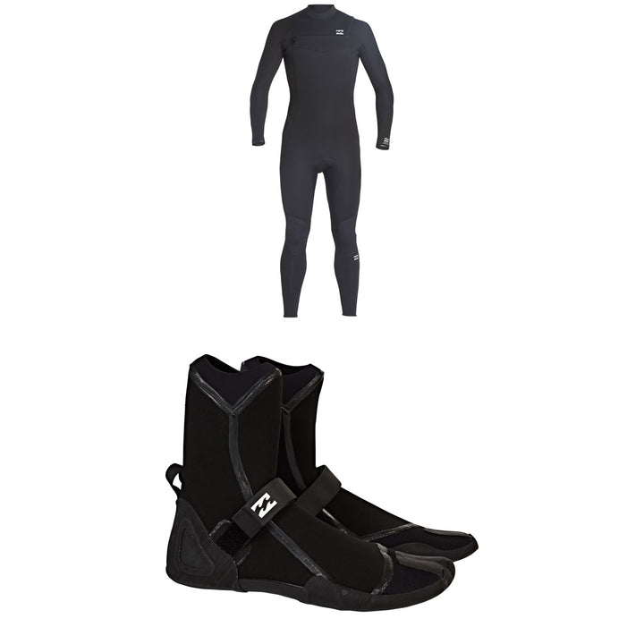 Billabong 4/3 Absolute Chest Zip GBS Wetsuit + Furnace 3mm Ultra HS Wetsuit Boots