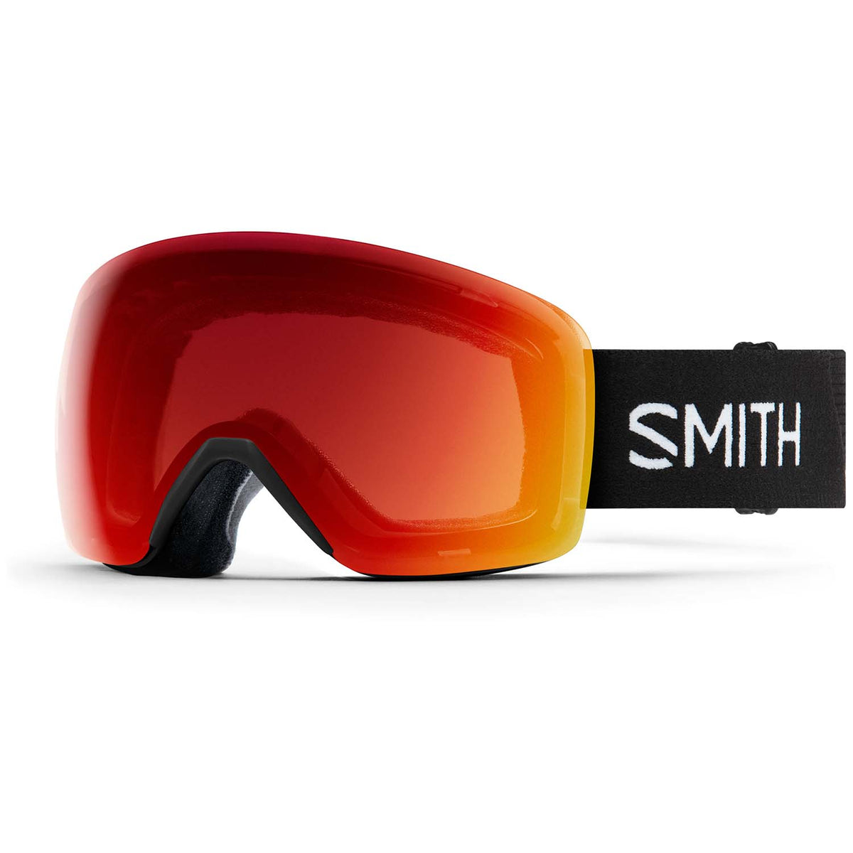Smith Skyline Low Bridge Fit Goggles Black/ChromaPop Photochromic Red Mirror.