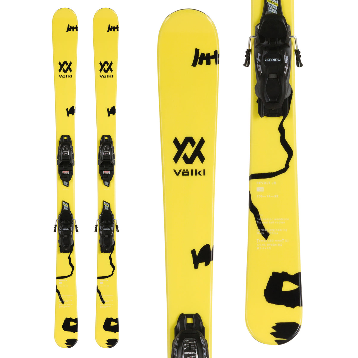 Völkl Revolt Jr Skis + 7.0 VMotion Jr Skis - Boys' 2020