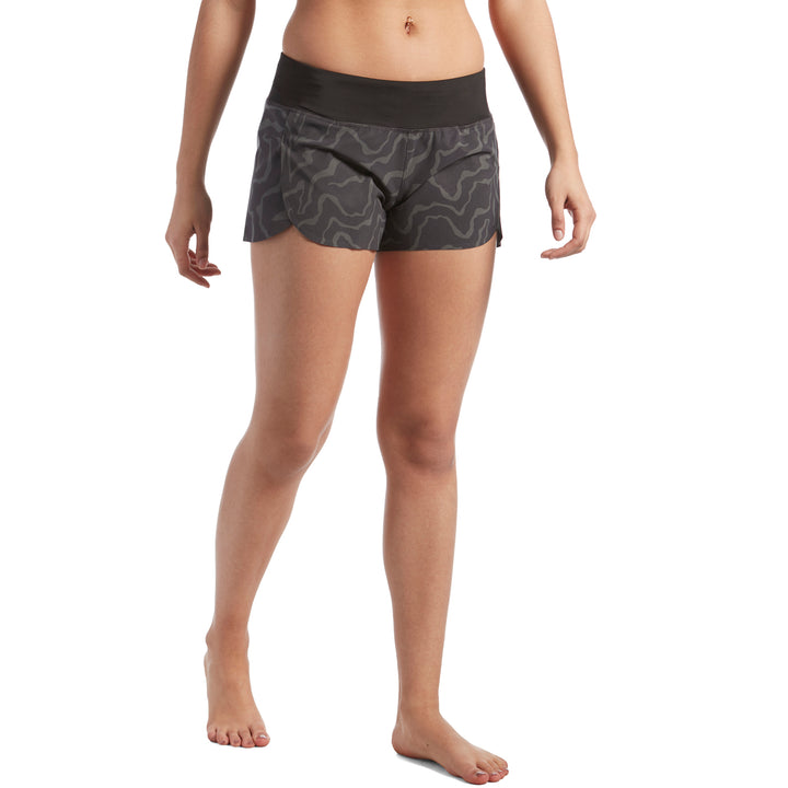 Patagonia Stretch Hydropeak Surf Shorts - Women's Tiger Tracks Camo Small: Ink Black