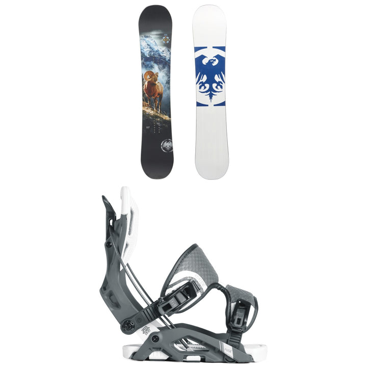 Never Summer West Snowboard + Flow Fuse Fusion Snowboard Bindings 2019