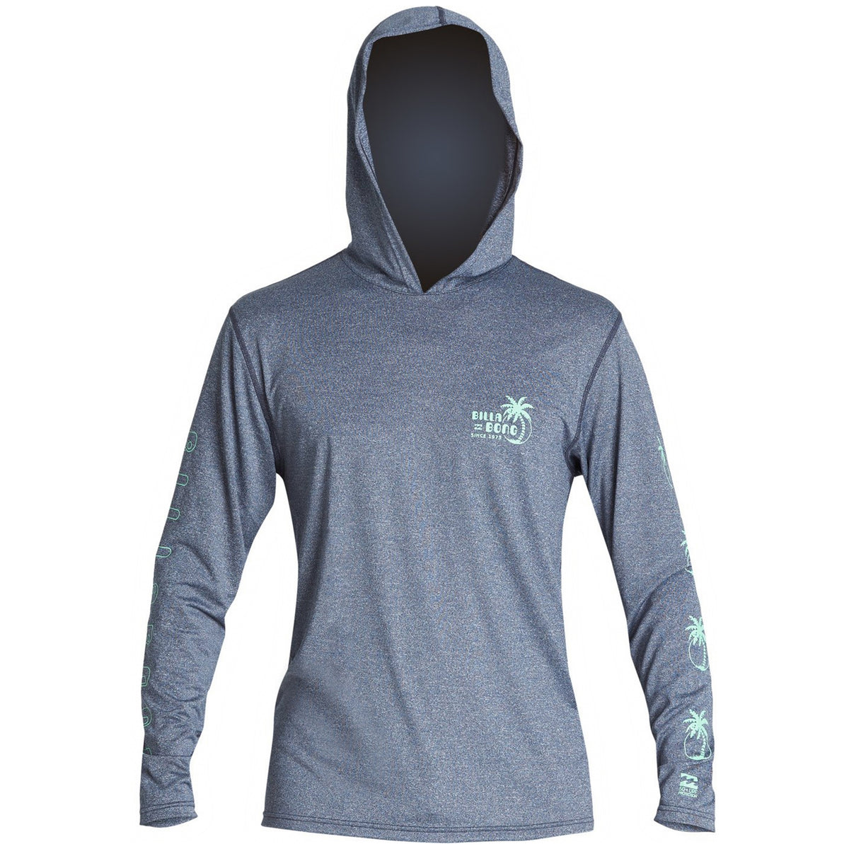 Billabong Social Club Hooded Loose Fit Surf Shirt Navy Heather