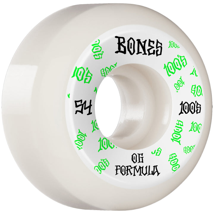 Bones 100s #3 OG Formula V5 White Skateboard Wheels