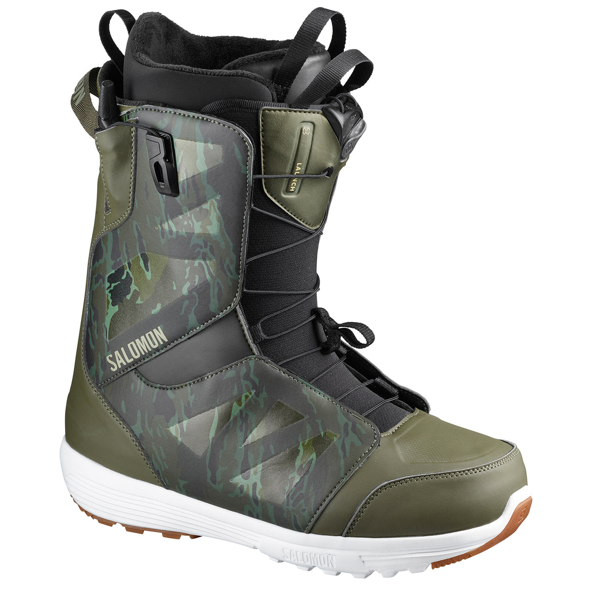 Salomon Launch Snowboard Boots 2020 Camo Olive Beluga