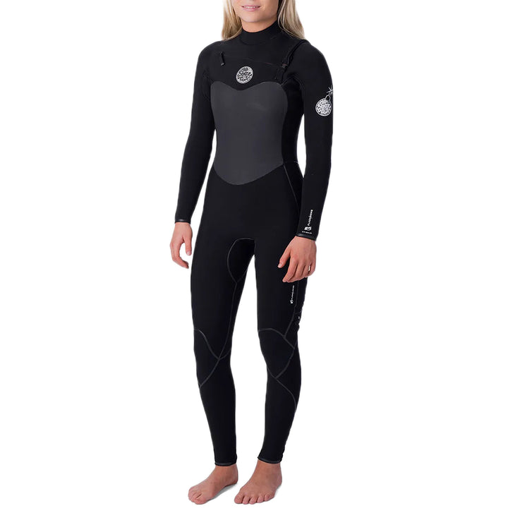 Rip Curl 4/3 Flashbomb Chest Zip Wetsuit - Women's Black