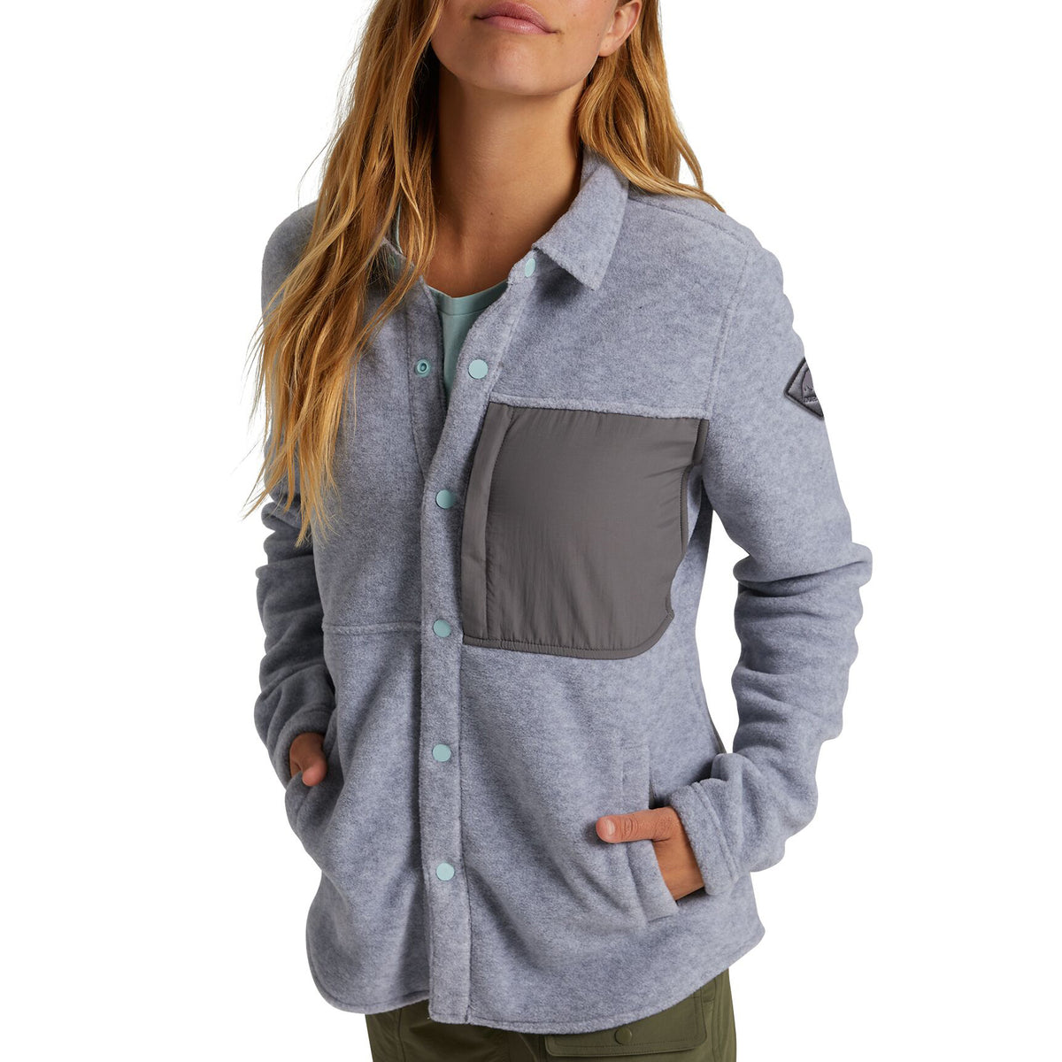 Burton Hearth Snap-Up Fleece - Women's Grey Heather