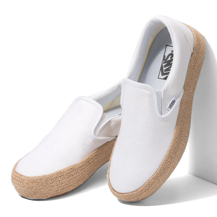 Vans Slip-On Platform ESP SF Shoes - Women's (Linen) True White