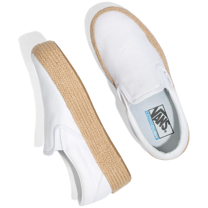 Vans Slip-On Platform ESP SF Shoes - Women's (Linen) True White