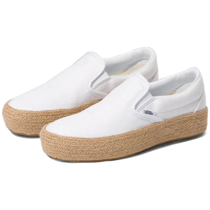 Vans Slip-On Platform ESP SF Shoes - Women's (Linen) True White