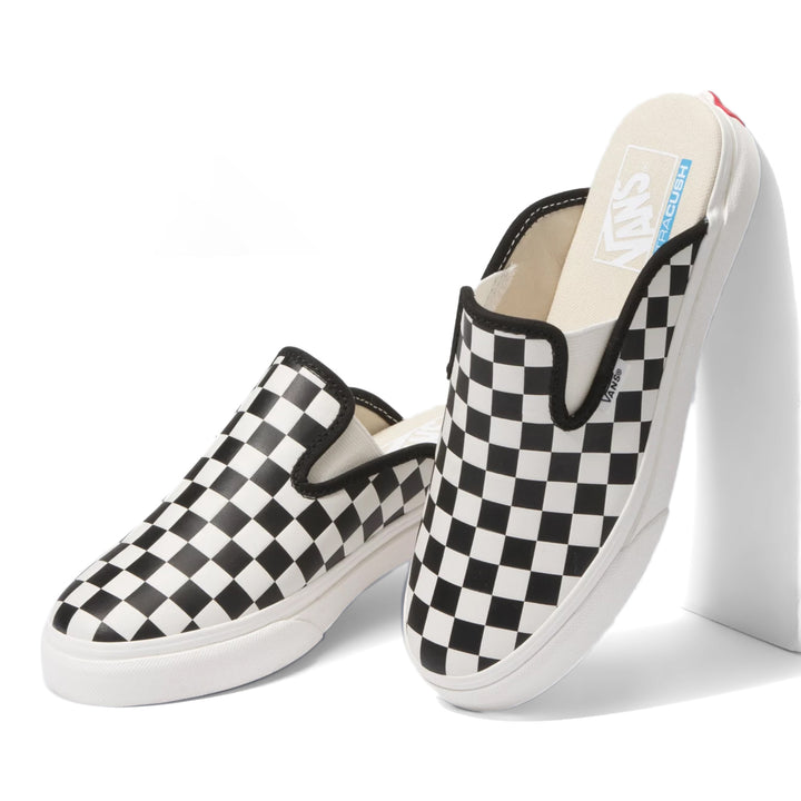 Vans Mule SF Shoes - Women's (Leather Checkerboard) Black/White