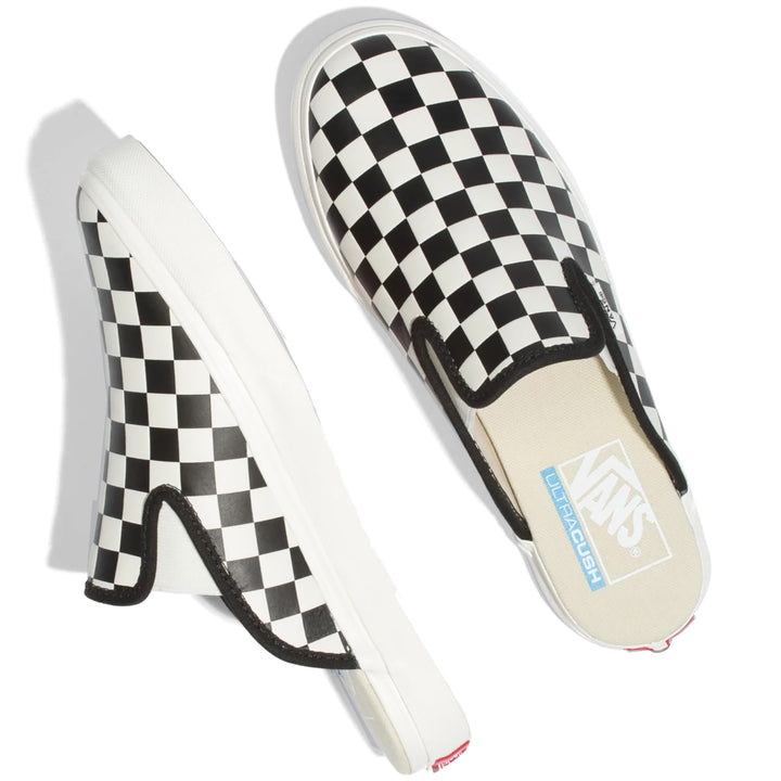 Vans Mule SF Shoes - Women's (Leather Checkerboard) Black/White