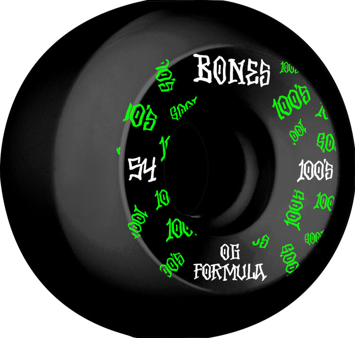 Bones 100s #3 OG Formula V5 Black Skateboard Wheels