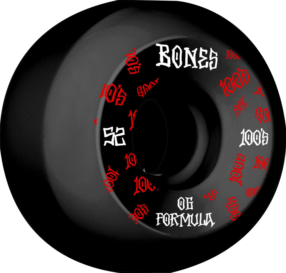 Bones 100s #3 OG Formula V5 Black Skateboard Wheels