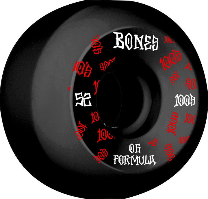 Bones 100s #3 OG Formula V5 Black Skateboard Wheels