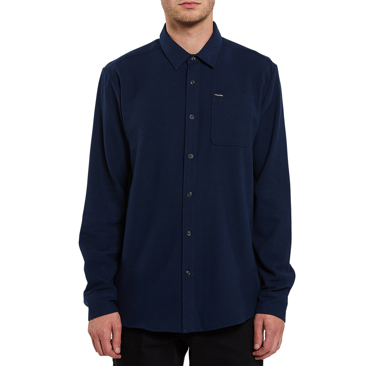 Volcom Caden Solid Long-Sleeve Flannel - Men's Navy