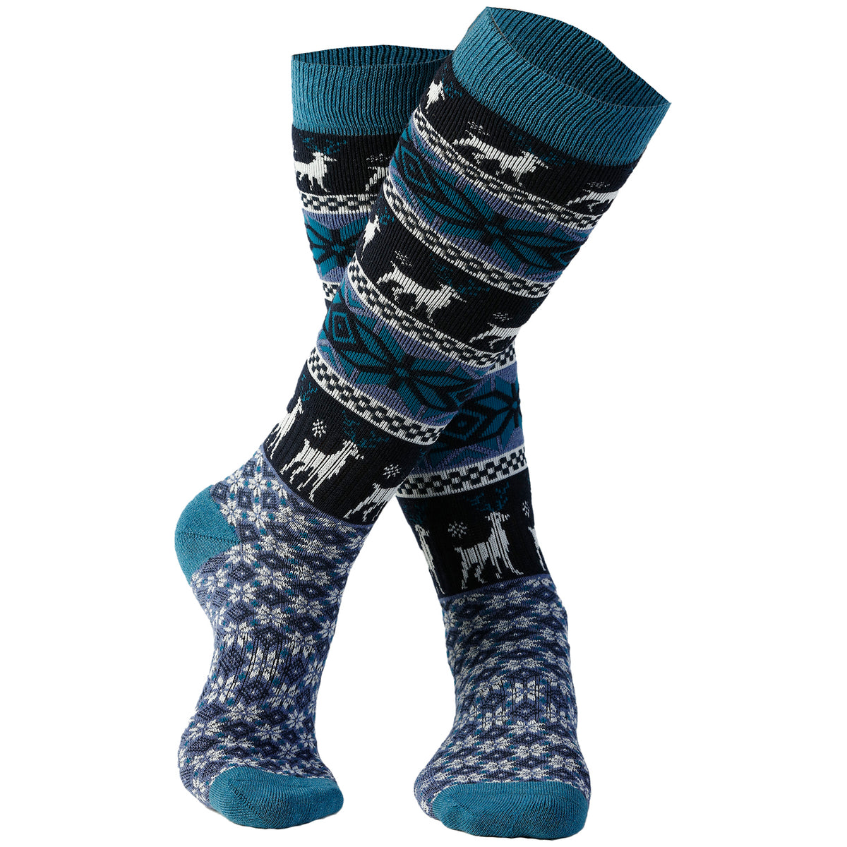 Rojo Outerwear Nordic Snowflake Socks - Girls' Canal Blue
