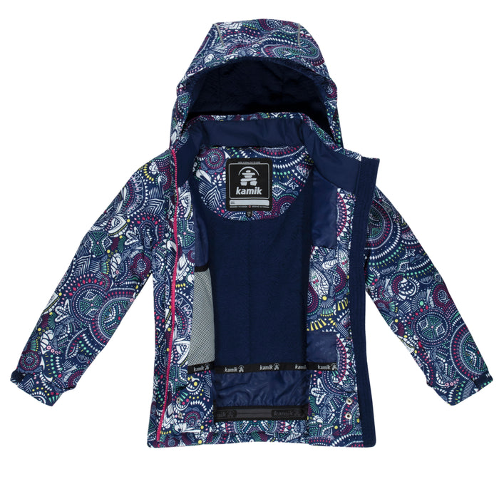 Kamik Apparel Tessie Jacket - Girls' Navy Lilith Print