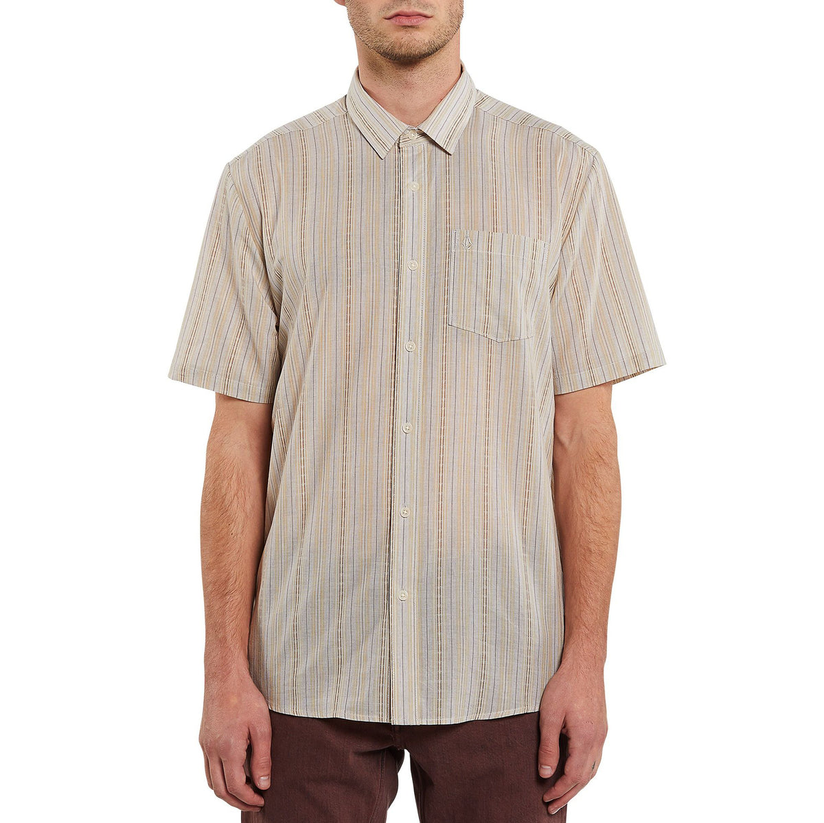 Volcom Virt Tones Short-Sleeve Shirt - Men's Mahogany