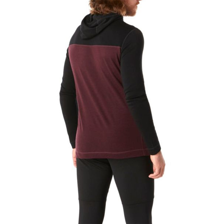 Smartwool Merino 250 Color Block Hoodie Top Bourbon Tick Stitch