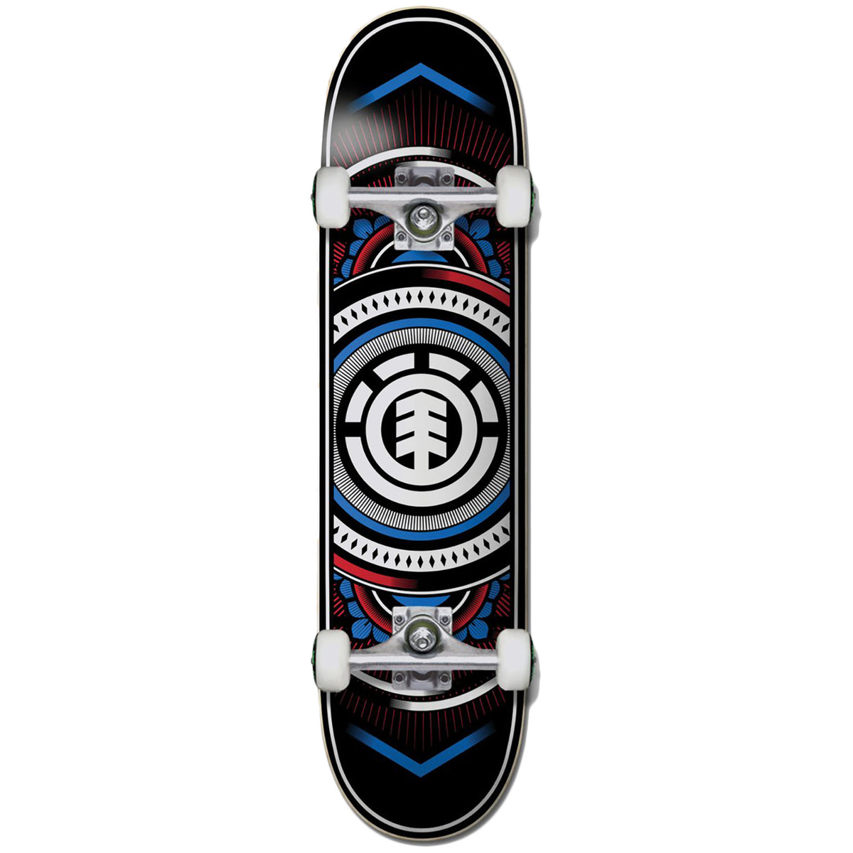 Element Hatched Red Blue 7.75 Skateboard Complete