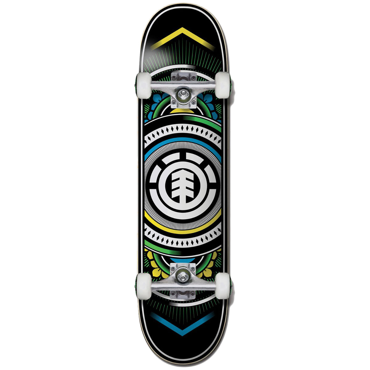 Element Hatched Yellow Green 8.0 Skateboard Complete