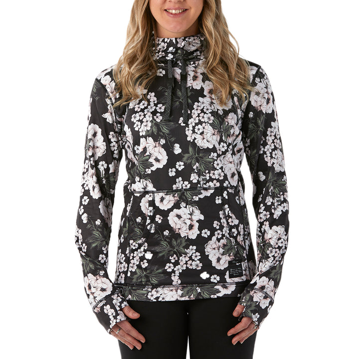 Rojo Outerwear Base Layer Hoodie - Women's Neve Floral True Black