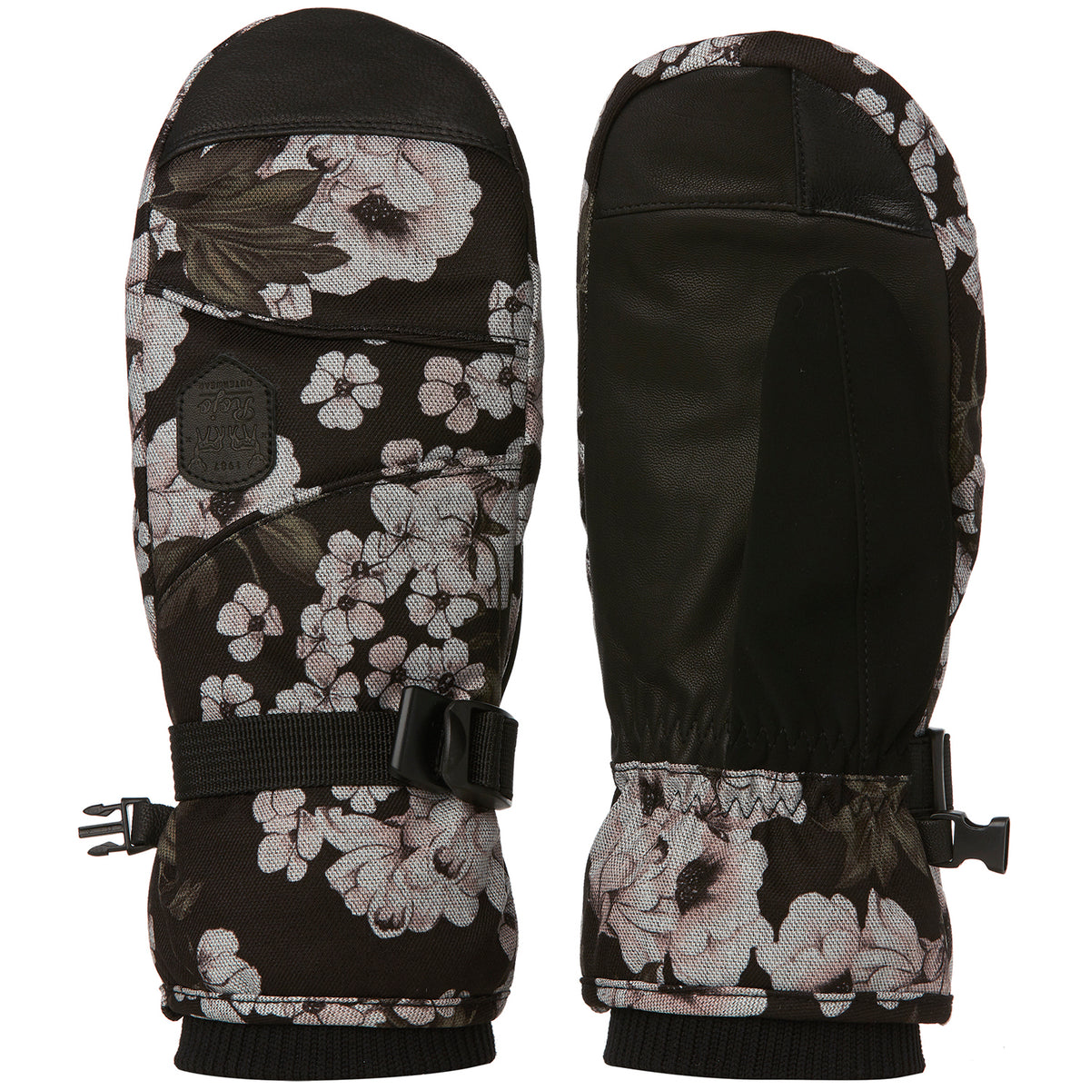 Rojo Outerwear Task Short Cuff Mittens - Women's Neve Floral True Black