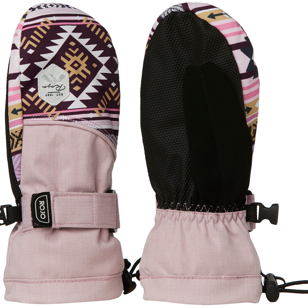 Rojo Outerwear Maximise Mittens - Girls' Sage Aztec Winsome Orchid