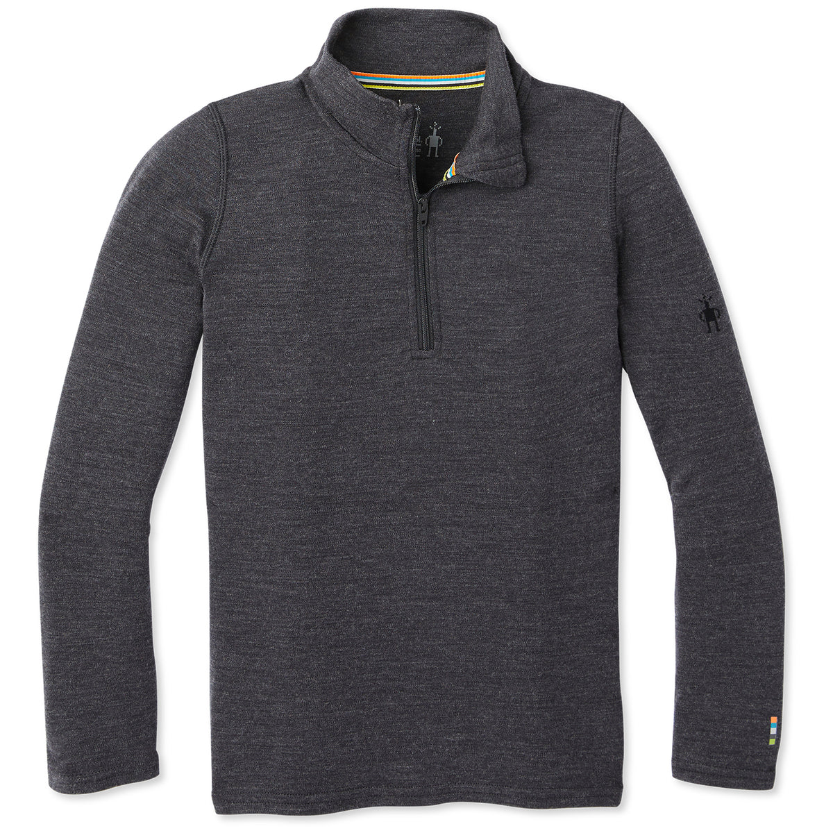 Smartwool Merino 250 Baselayer Zip Top - Kids' Charcoal Heather